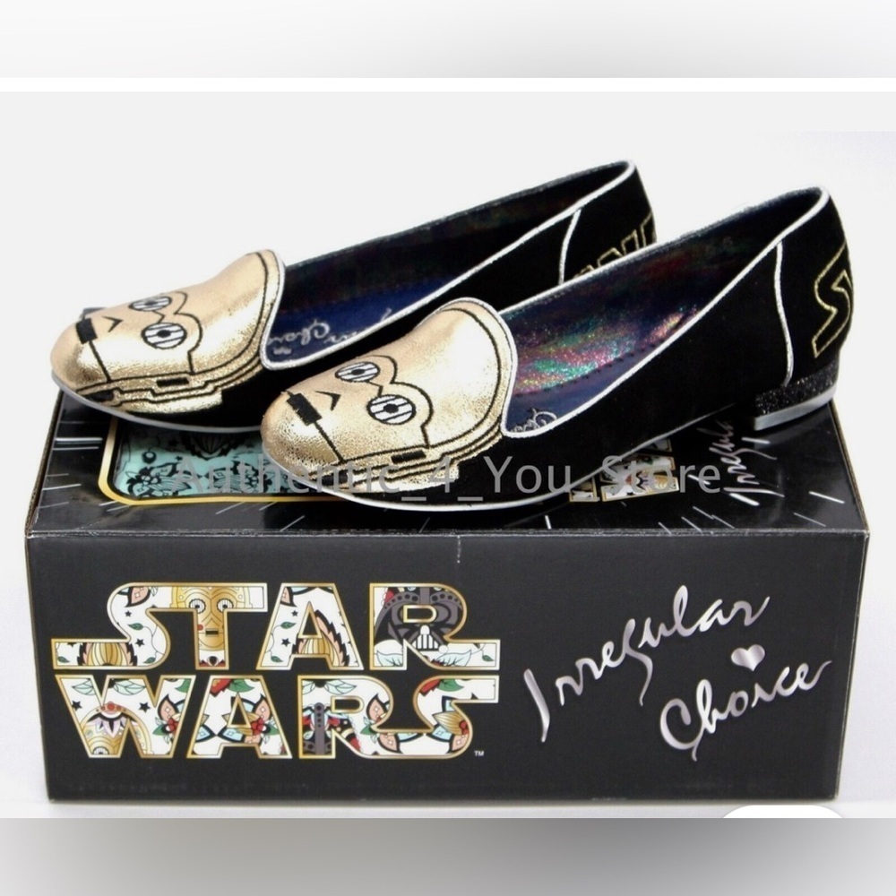 Disney Star Wars Irregular Choice Star Wars C-3PO Flats shoes loafer sz 10 comfy